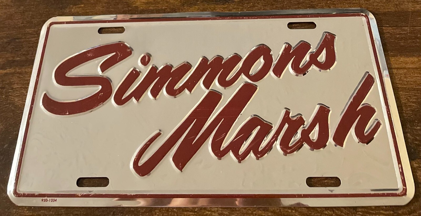 Simmons Marsh Booster License Plate