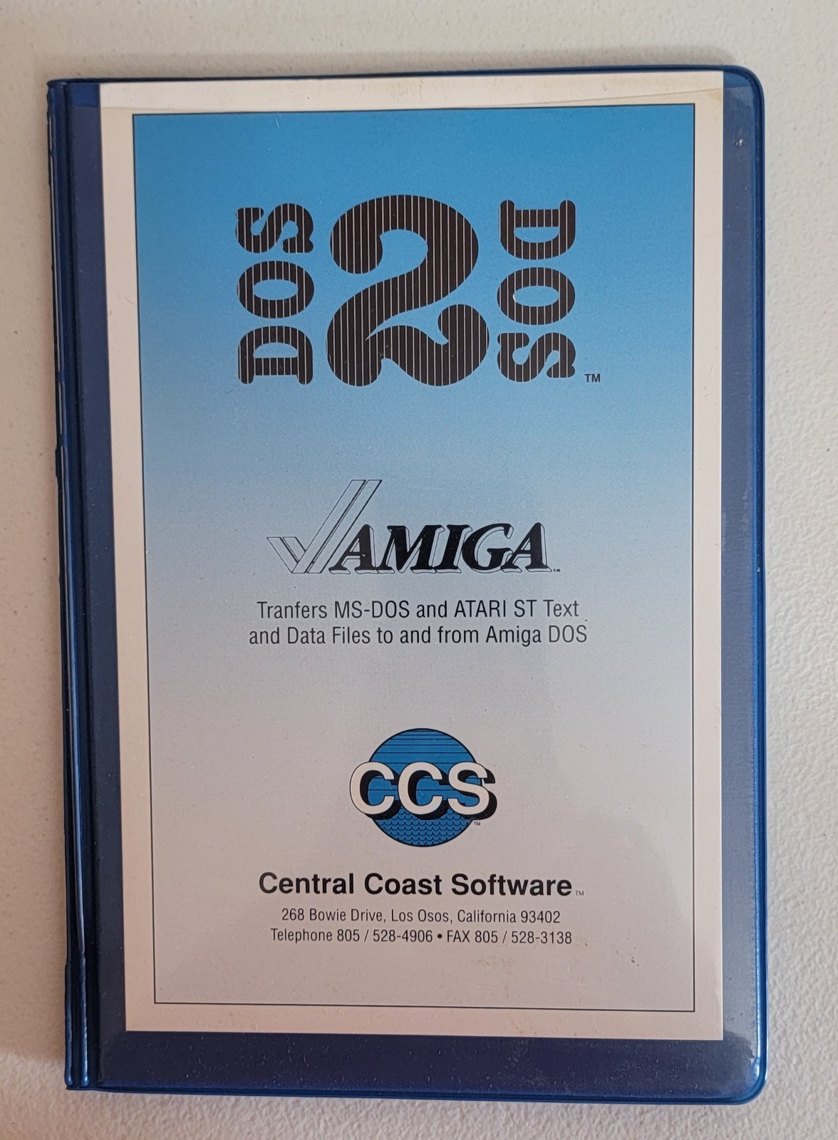 DOS‑2‑DOS Amiga File Transfer Utility – Disk + Original Manual – MS‑DOS + Atari