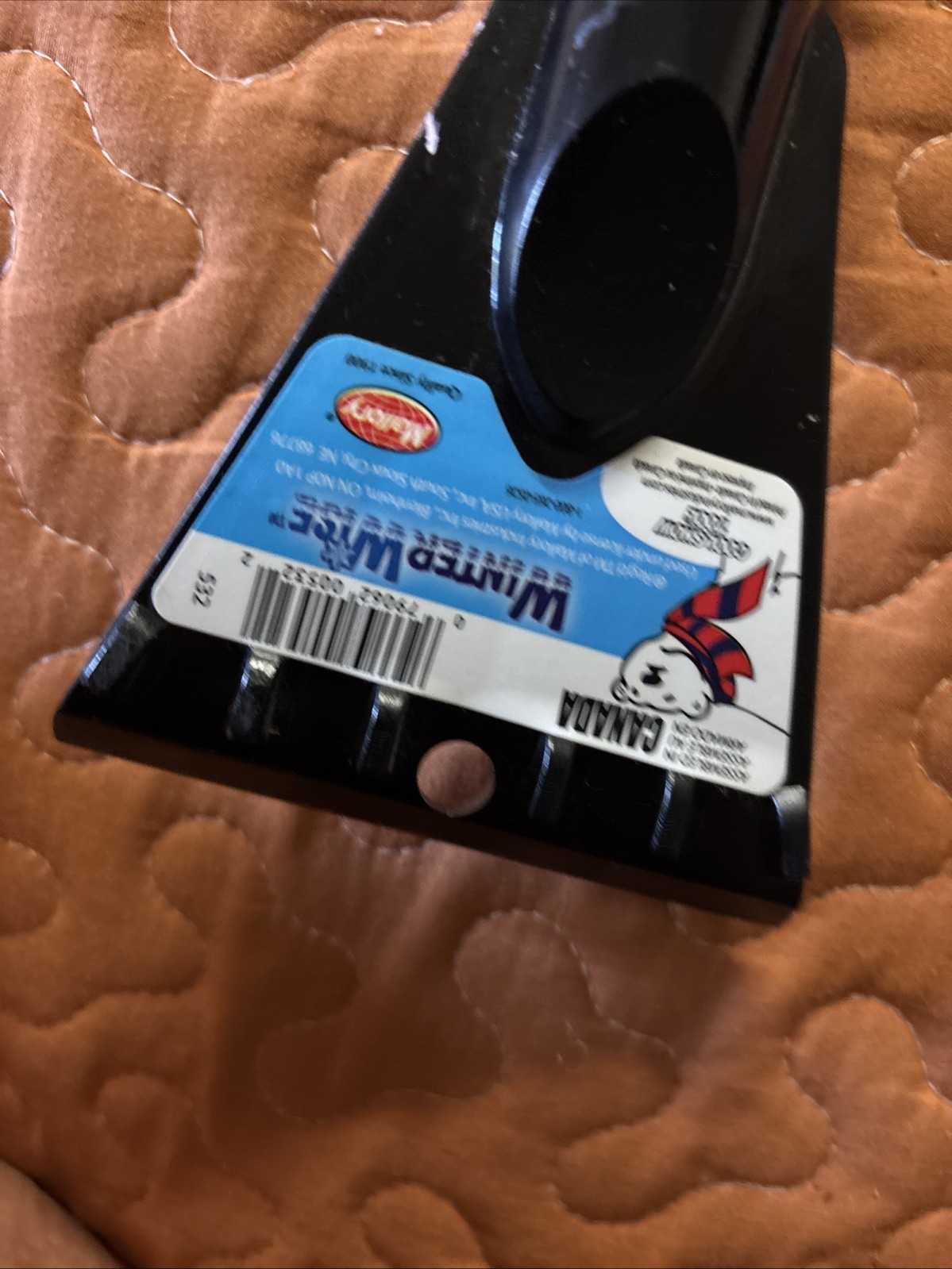 Snow Brush with Ice Scraper, Soft Grip Handle, Blue Bristles