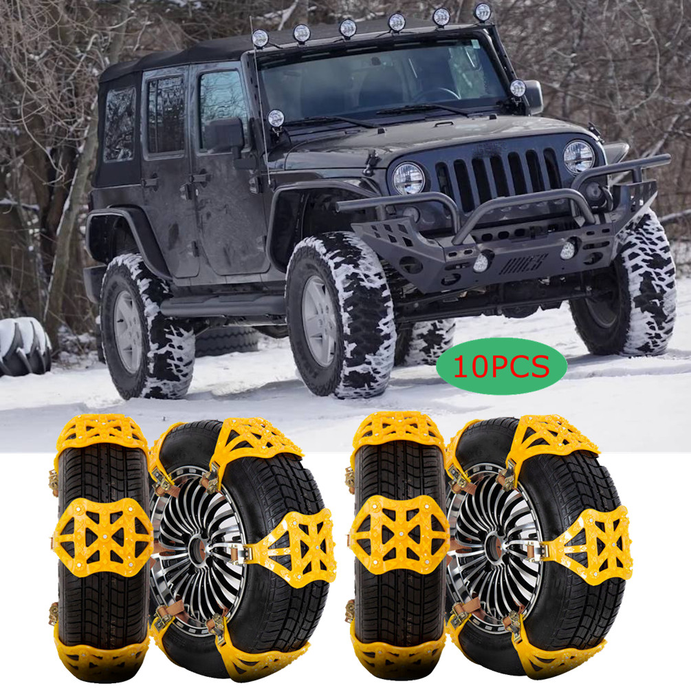10X Car Snow Chains Tire Chain Adjustable Anti Slip Anti-Skid For Jeep Liberty