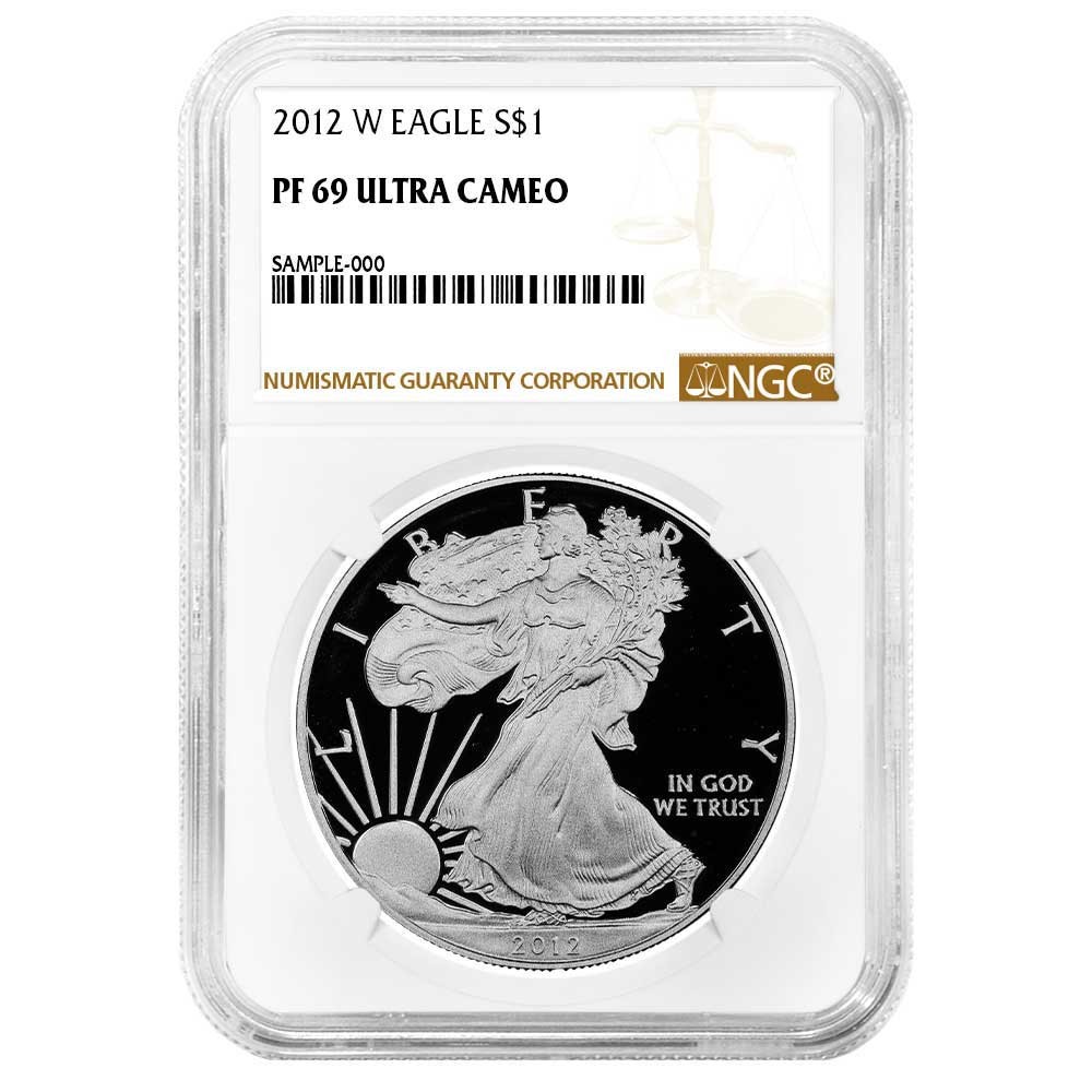 2012-W Proof $1 American Silver Eagle NGC PF69UC Brown Label