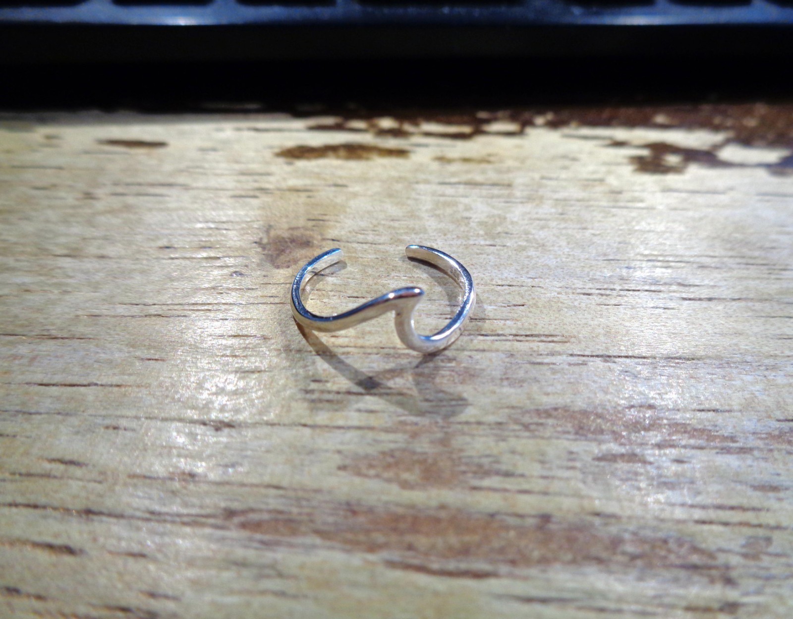 SOLID 925 STERLING SILVER SMOOTH HAWAIIAN CRESTING BREAKING OCEAN WAVE TOE RING