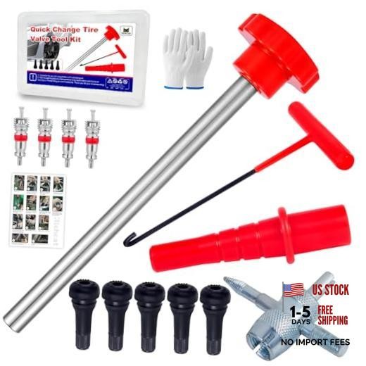 Quick Change Tire Valve Tool Kit,Tire Valve Stem Core Quickly Replacement Set B