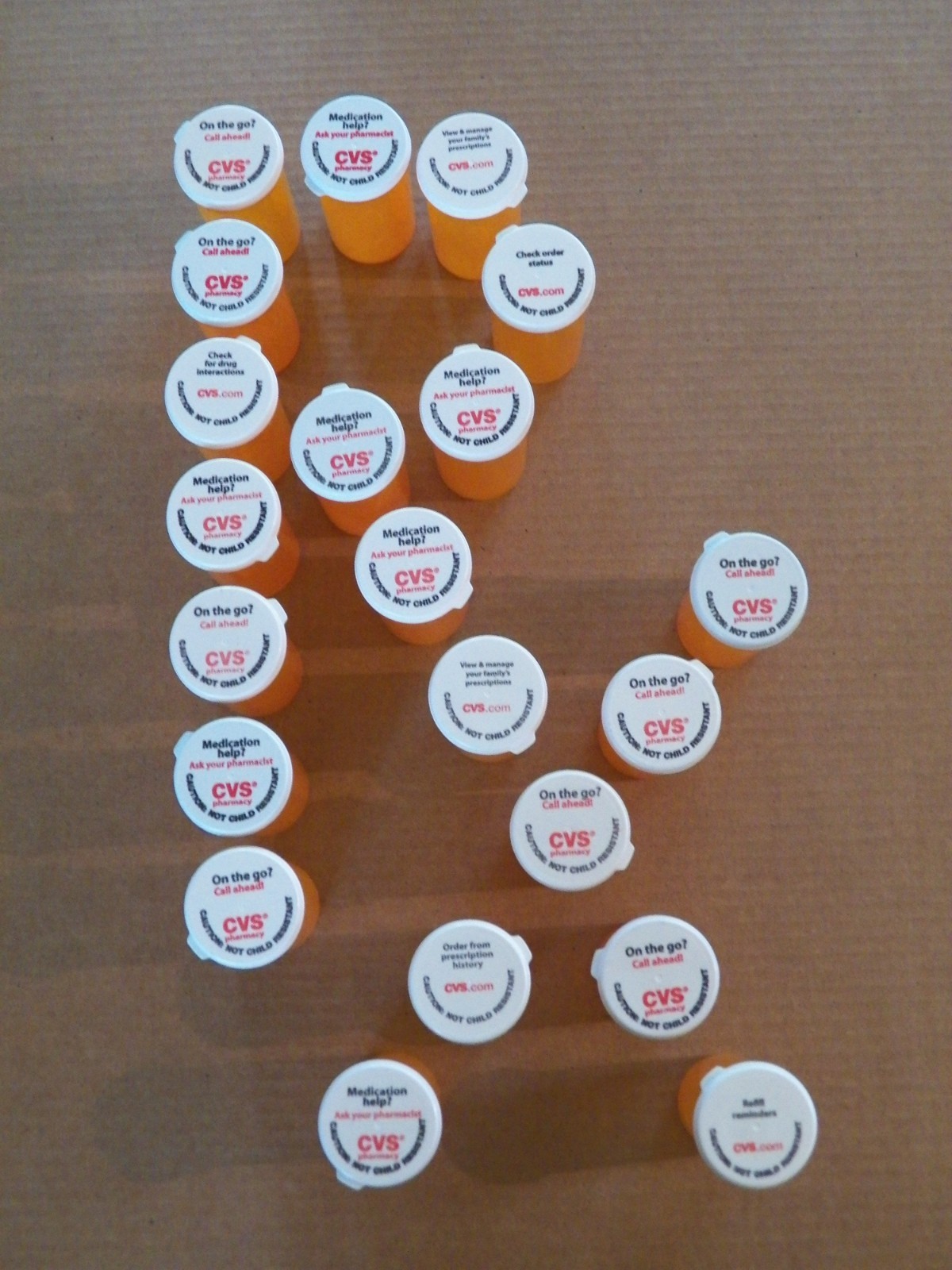 21 Empty RX Pill Bottles Crafts Storage Containers NCRL M