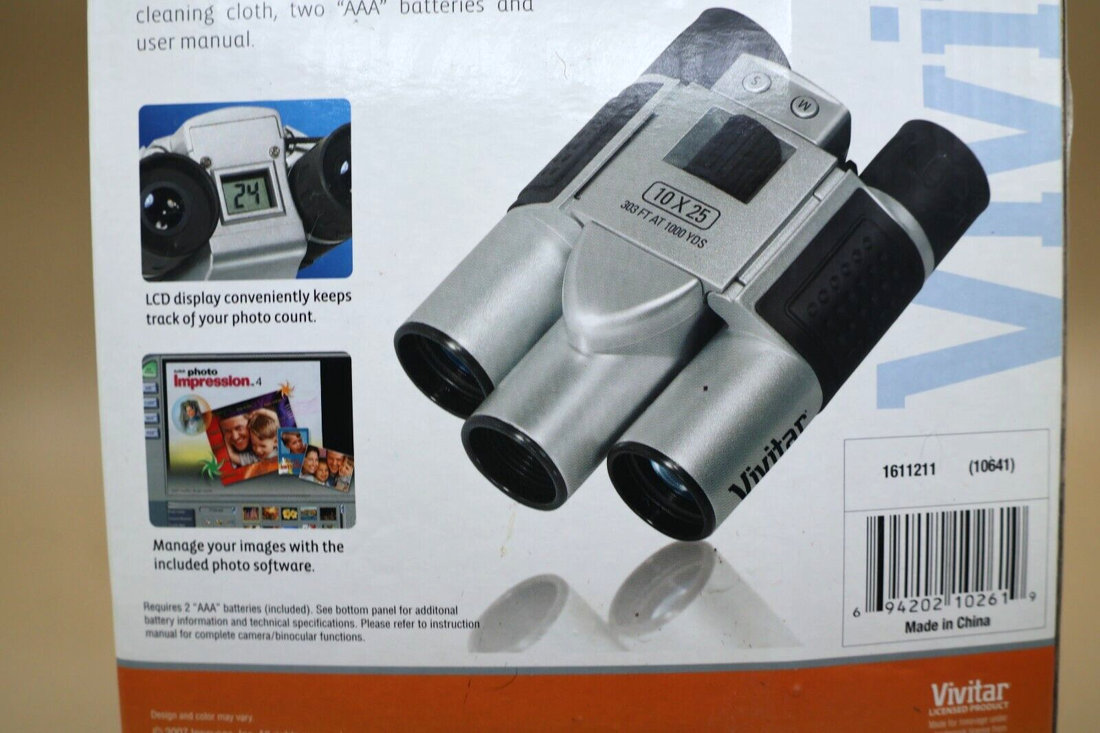 NEW Vivitar Digital Binocular Camera 10x25 Model 1611211 Open Box