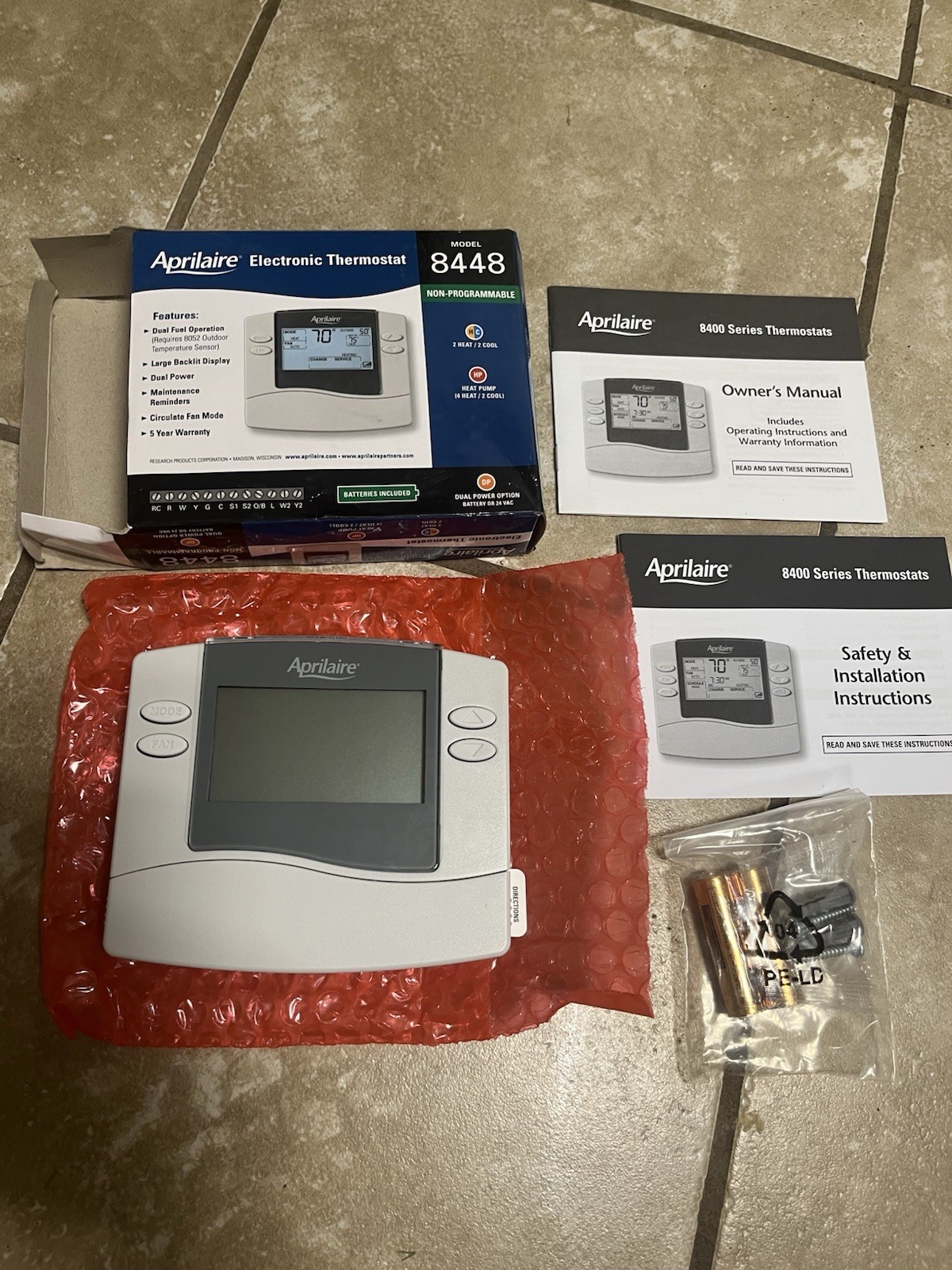 Aprilaire 8448 Non-Programmable Multi-Stage Electronic Thermostat