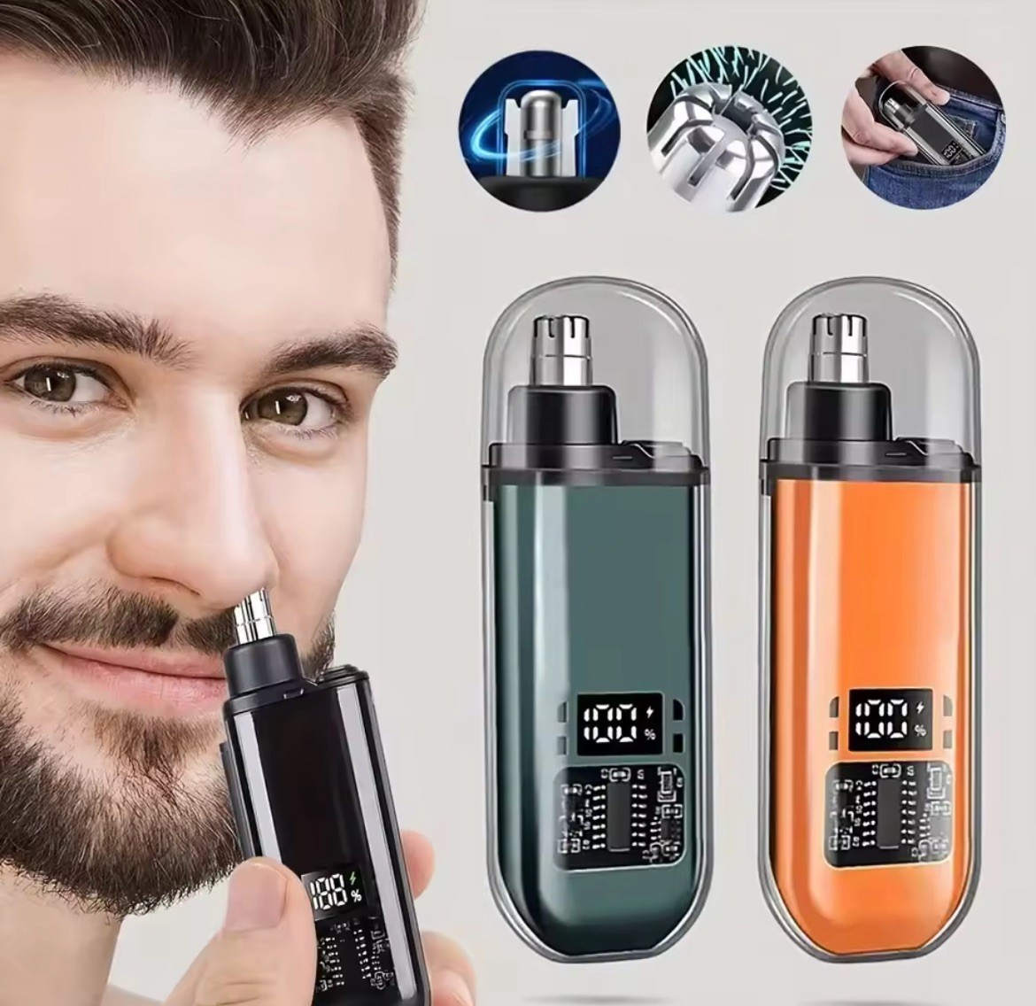 USB Rechargeable Nose Ear Hair Trimmer for Men Portable Clipper Original