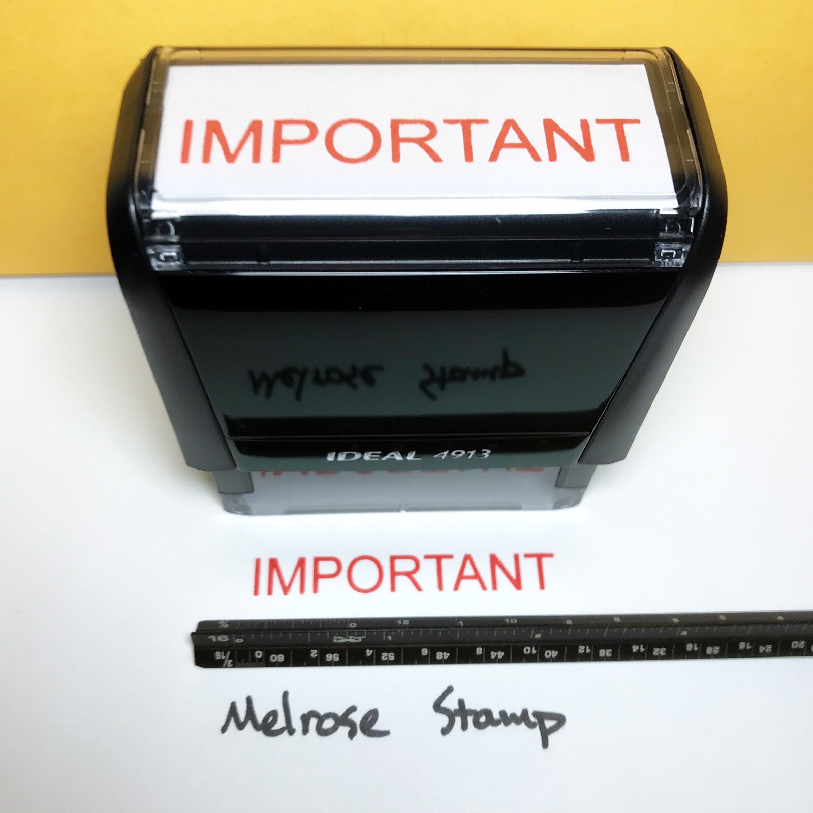 Important Rubber Stamp Red Ink Self Inking Ideal 4913