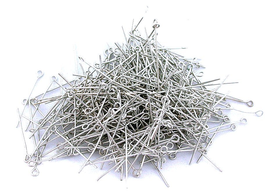 200 TWO HUNDRED ONE INCH SILVER COLOR EYE PIN EYEPIN CLOSEOUT CF409