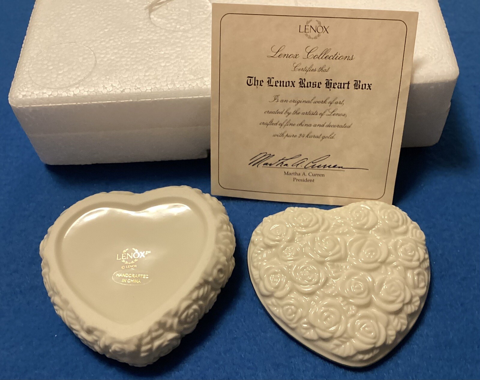 Lenox Rose Heart Trinket Box