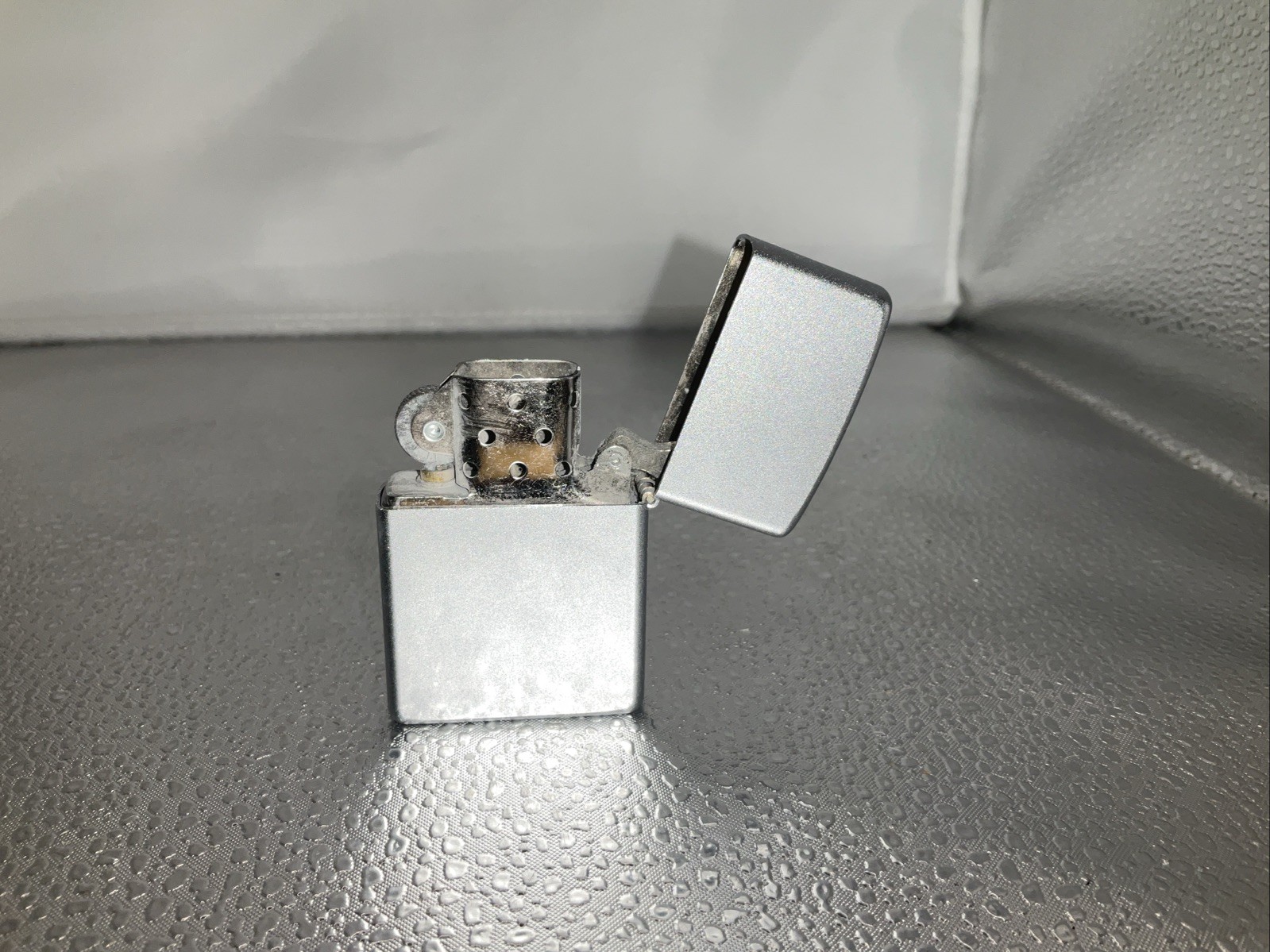 1998 Zippo  J-XIV Brushed Chrome Fliptop  Plain Lighter