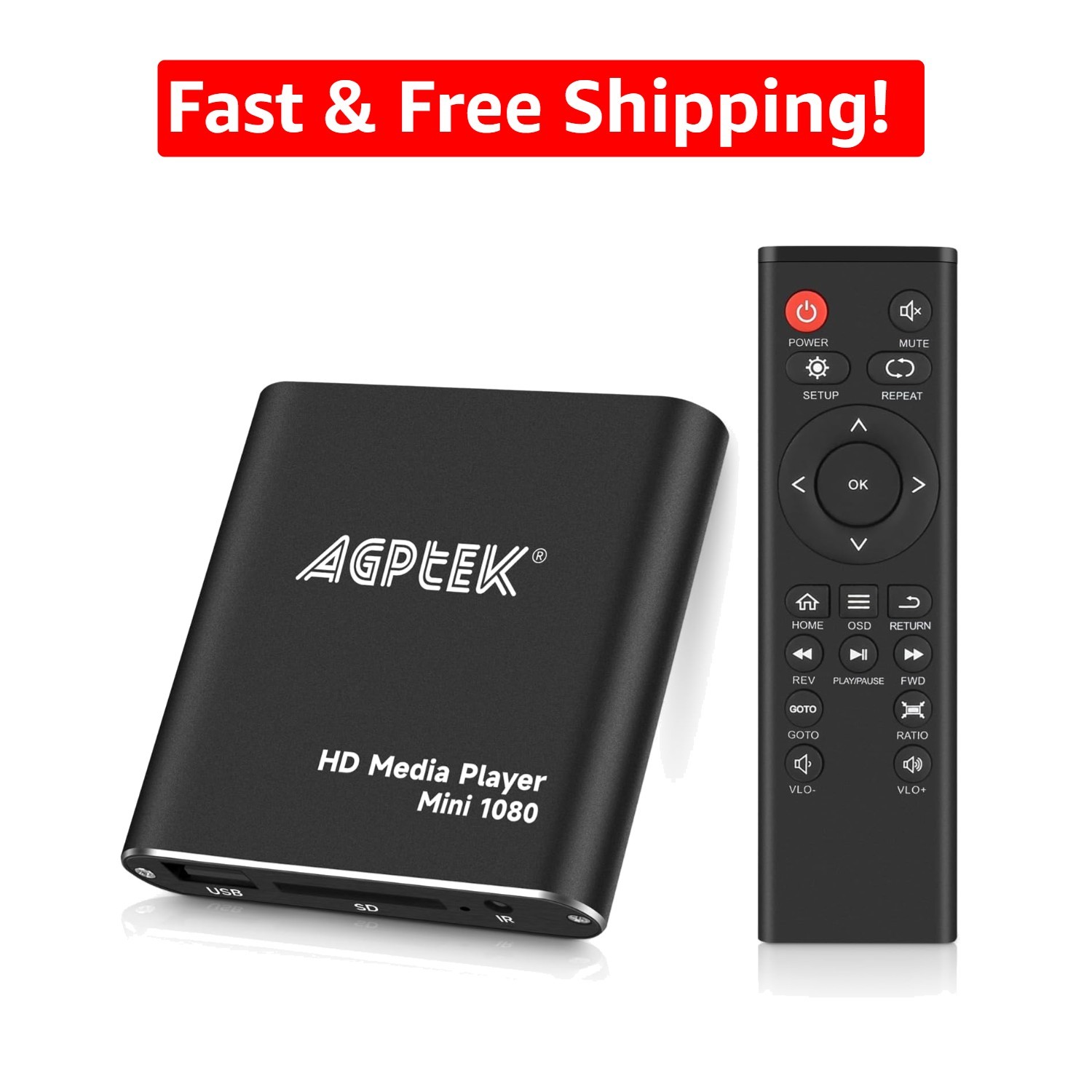 1080p HDMI Media Player - Lightweight All-in-One Solution for Video Playback
