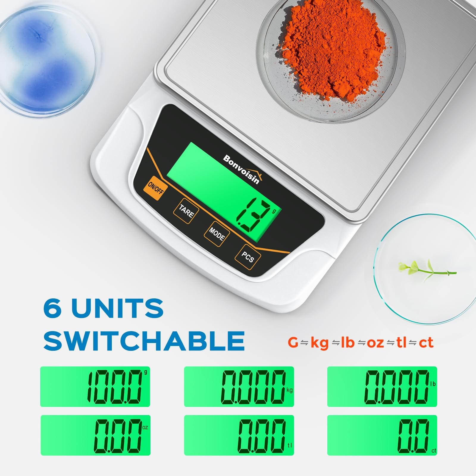 Digital Scale 0.1 Gram Accuracy Precision Lab Scale 6000g Scientific Digital ...