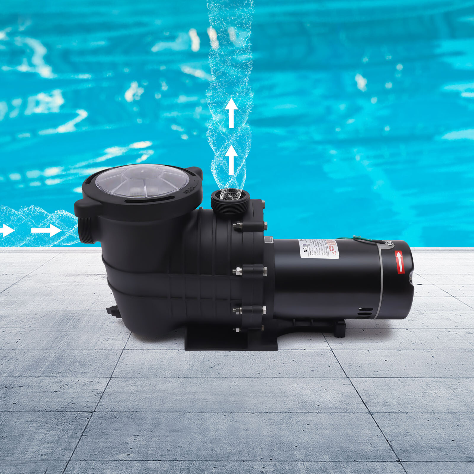 1.5HP Above Swimming Pool Pump Motor In/Above Ground w/ Strainer Filter Basket