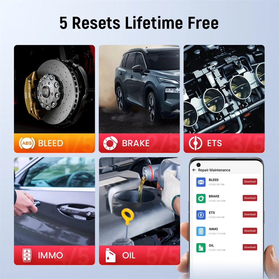 Automotive OBD2 Car Diagnostic ABS SRS Engine Scanner Bluetooth Code Reader BD6