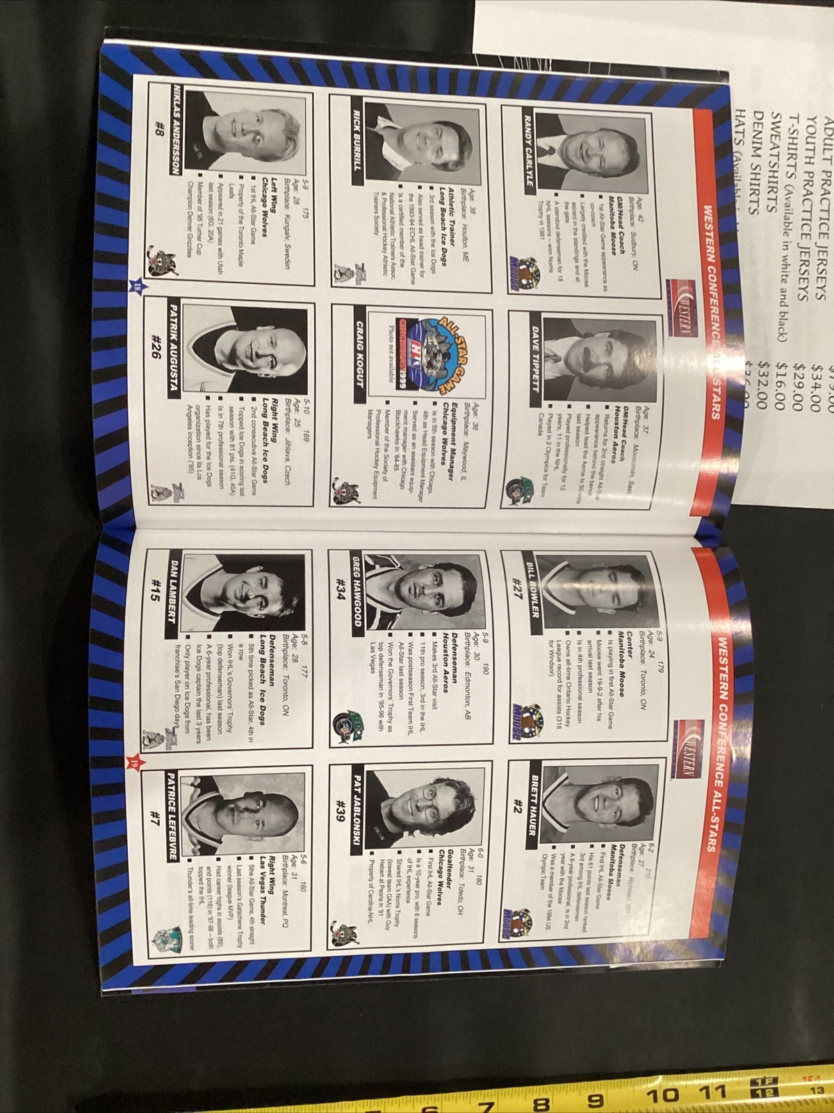 1999 Cincinnati Cyclones All Star IHL Hockey Game Jan 17 Program & Inserts