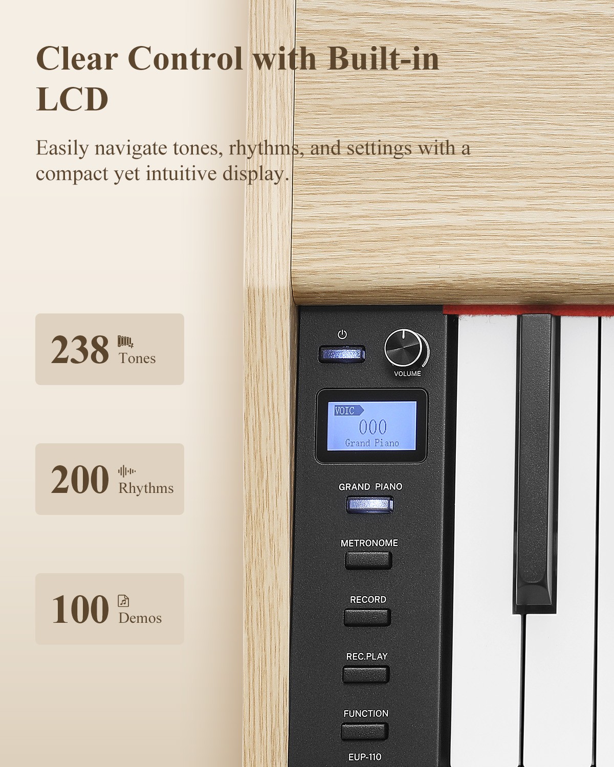 🎹 Easter EUP-110 Digital Piano Weighted Keyboard With Stand Sustain Pedal