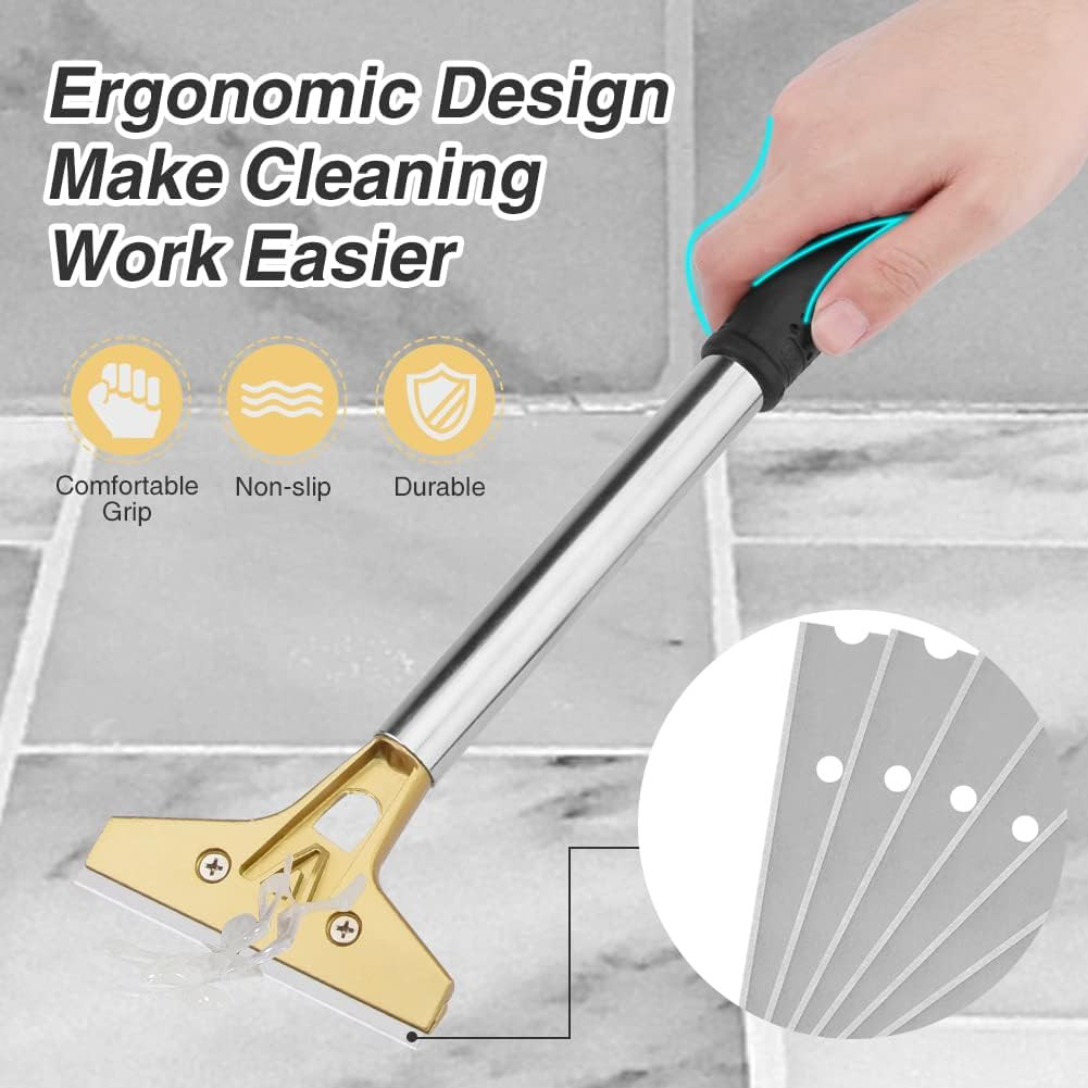 4 Inch Razor Blade Scraper with 20Pcs Extra Metal Blades Multi-Purpose Heavy