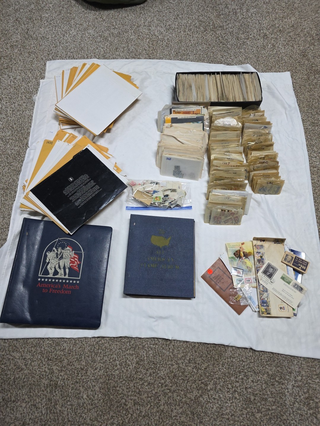 MASSIVE STAMP COLLECTION 1920's-1970's. Thousands Of US And World Stamps