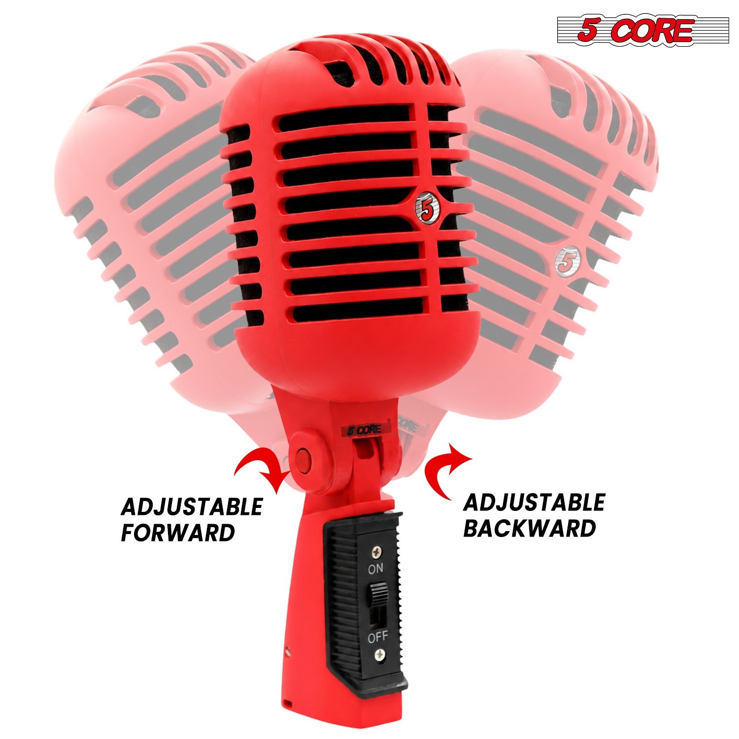 5 Core Retro Dynamic Vocal Iconic Microphone Vintage Classic Unidirectional Mic
