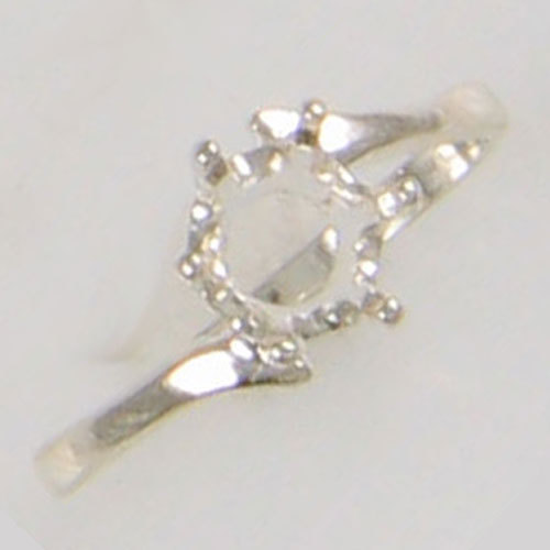 PRE-NOTCHED 7MM ROUND SOLITAIRE RING .925 STERLING SILVER CR105SS