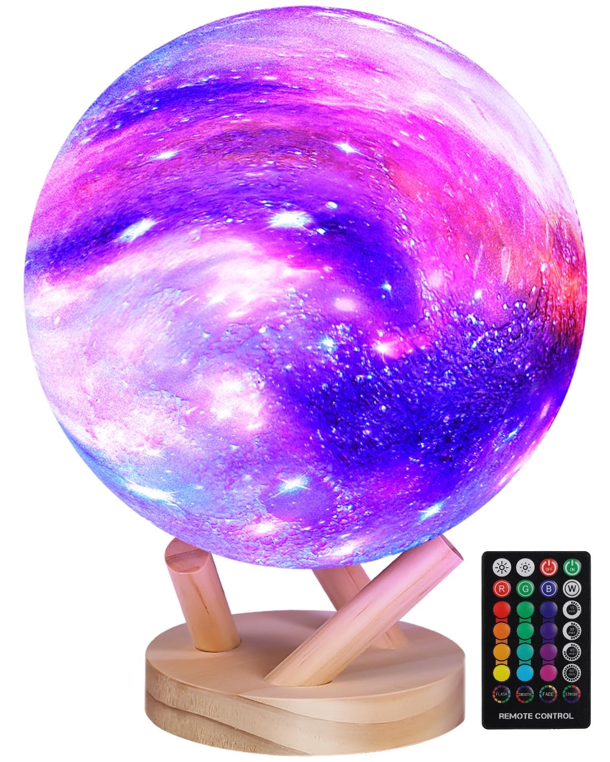 Moon Lamp Galaxy Lamp 6 inch 16 Colors LED 3D Moon Light, Remote & Touch Cont...