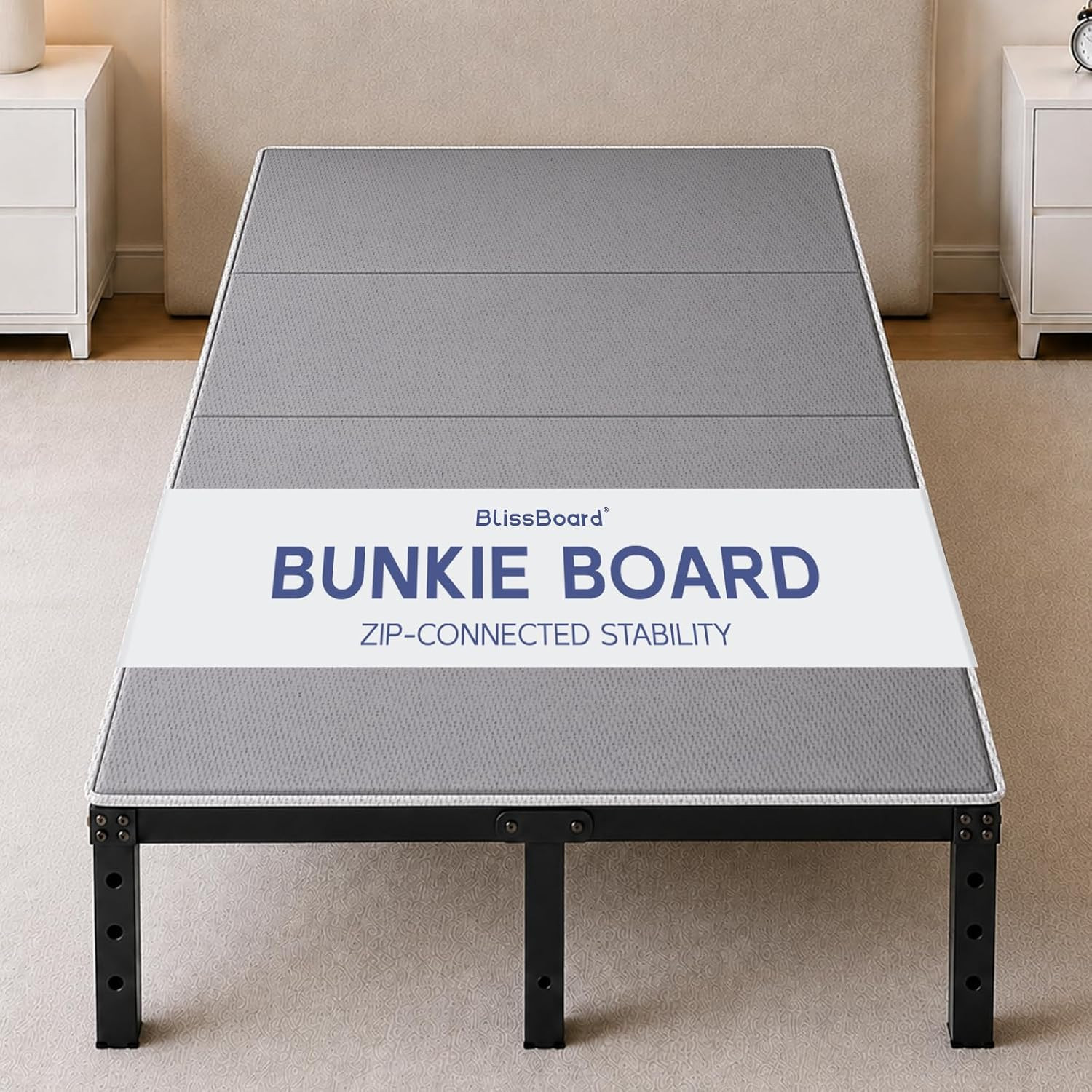 Twin Bunkie Board, 38 X 75 In, Low-Profile Mattress Support | 10Mm Stable Suppor
