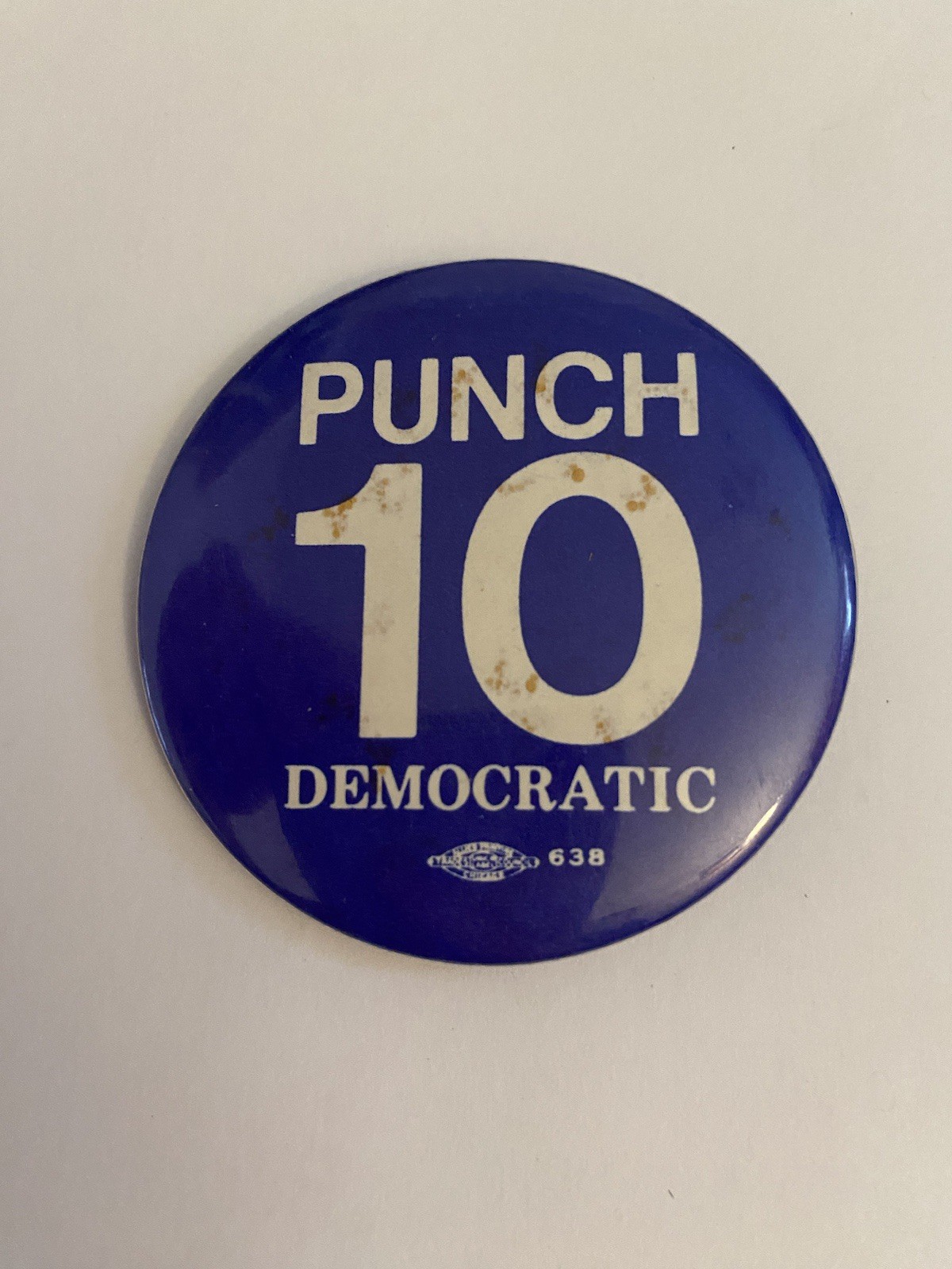 Chicago Punch 10 Democratic Pin Back Button P196