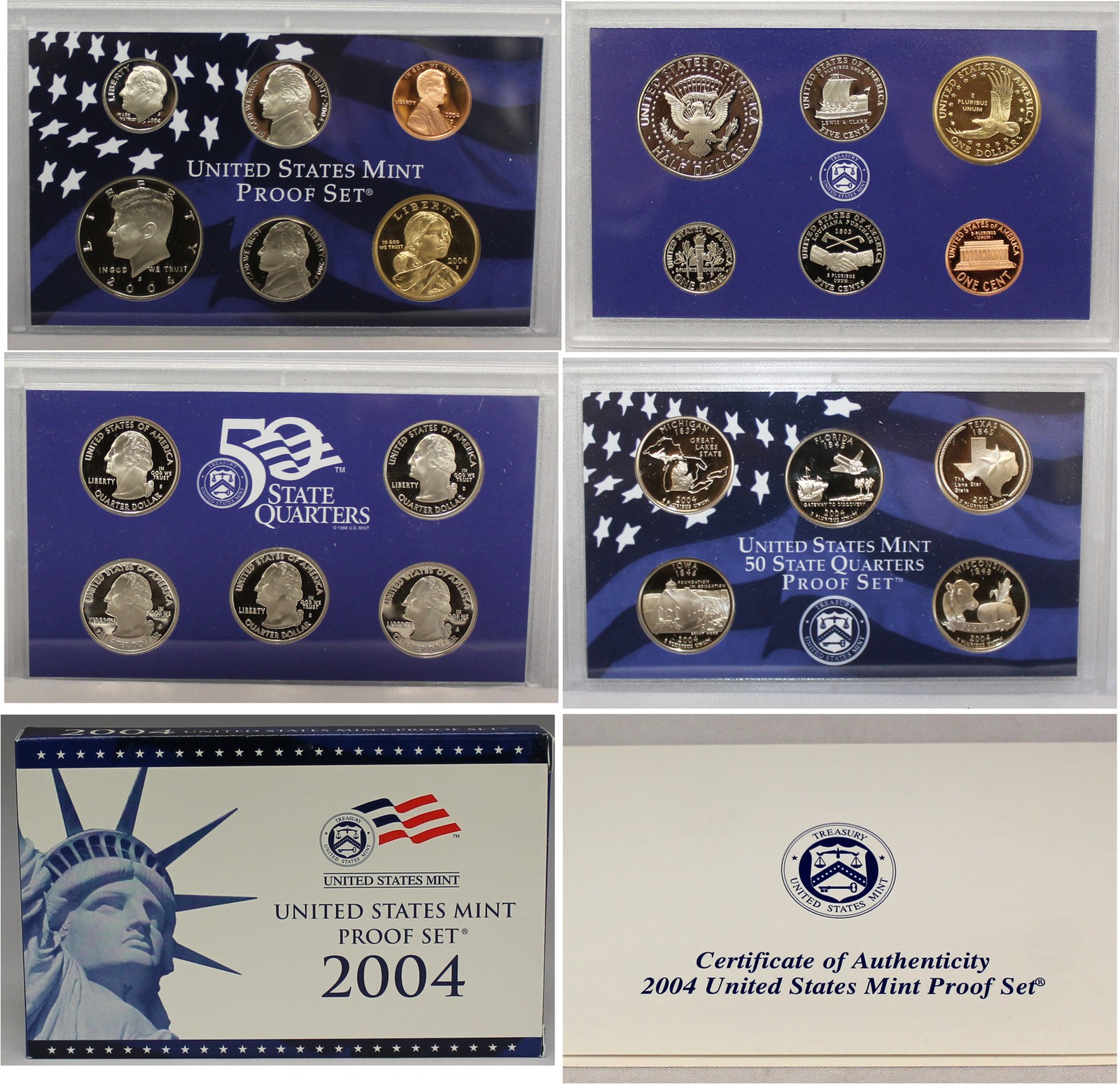 2004 Proof set CN-Clad W/ Kennedy & Sacagawea - (OGP) 11 coins