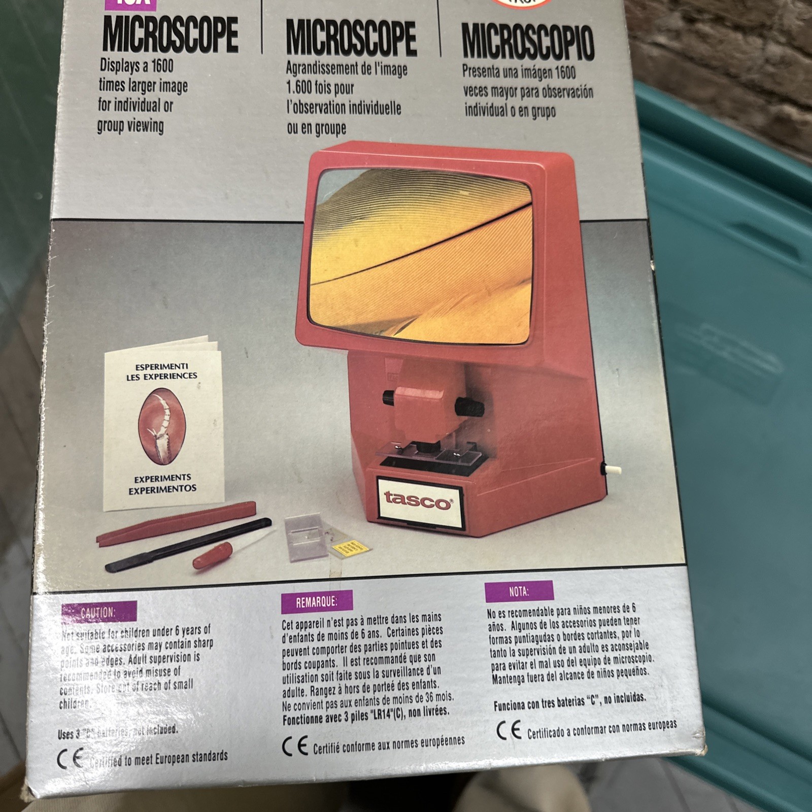 Tasco Big Screen Micro Microscope 40X Vintage Works 1992 New Open Box