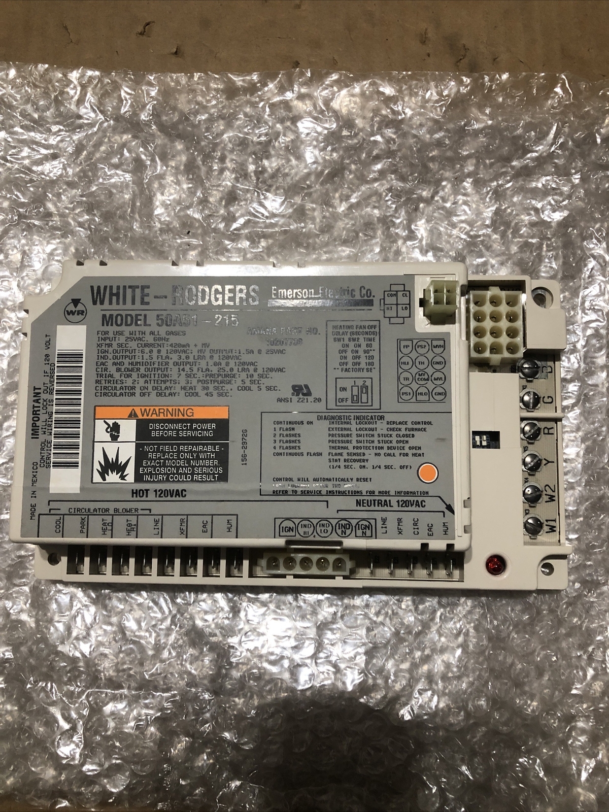 New OEM Goodman Amana White Rodgers Furnace Control Board 50A51-215 50A51215