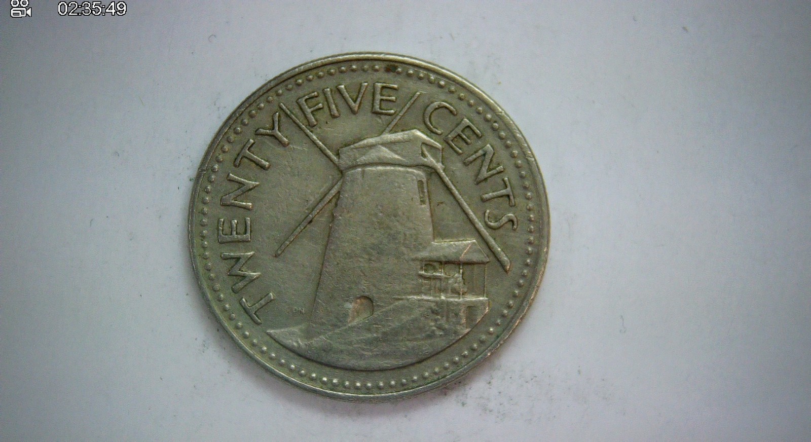 Barbados 1973 25 Cents Barbados 25 Cents (windmill type) Coin