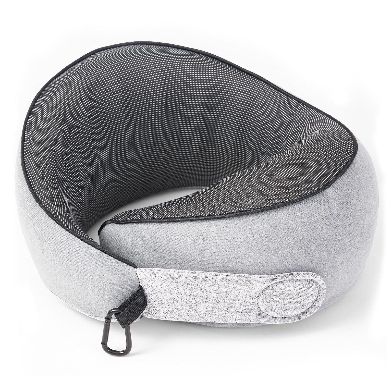 KPNEOL Travel Pillow, 100% Pure Memory Foam Neck Pillow Airplane Grey