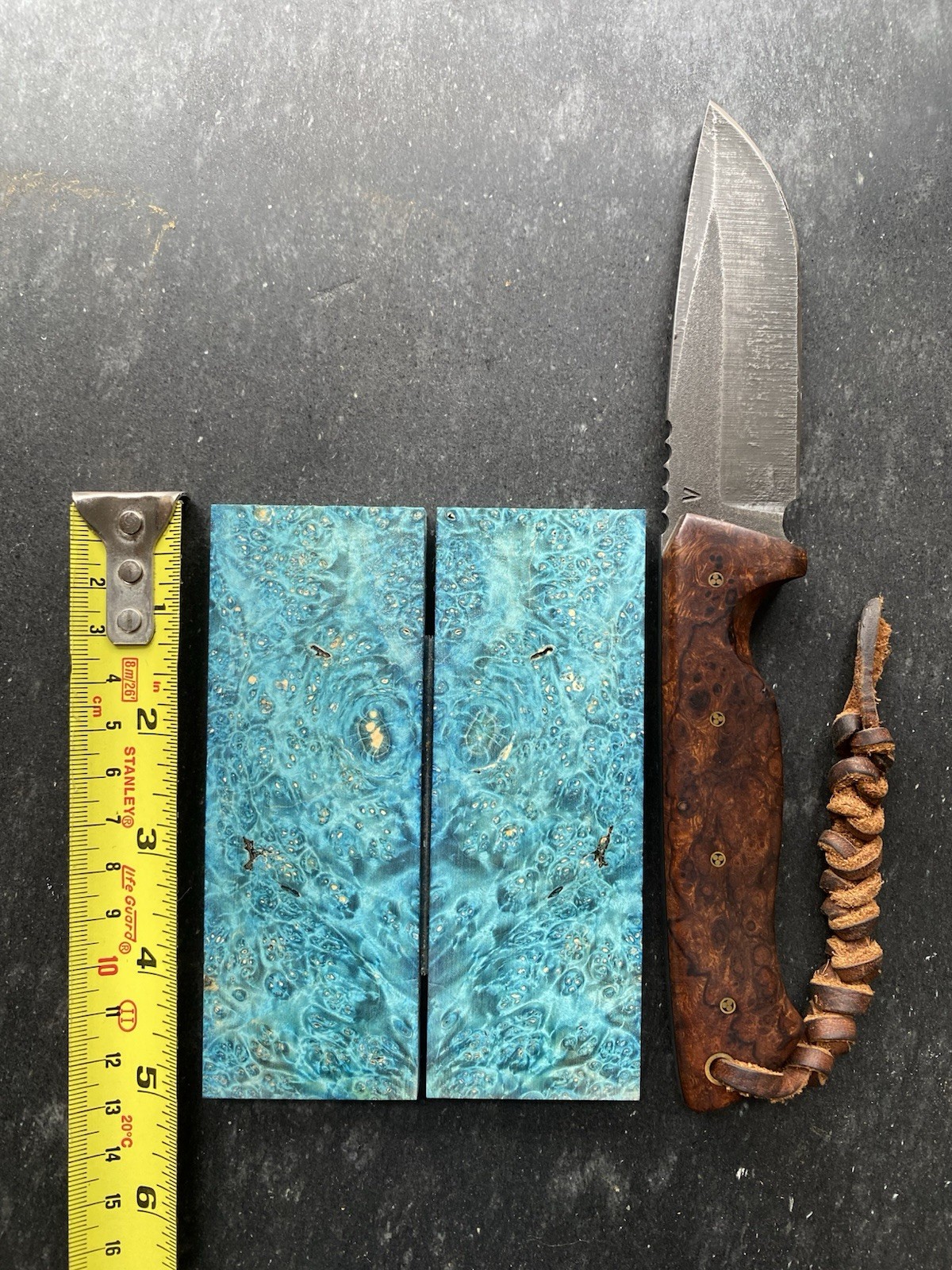 Dyed Box Elder Book Matched Knife Scales 4.98” x 1.76” x .40”
