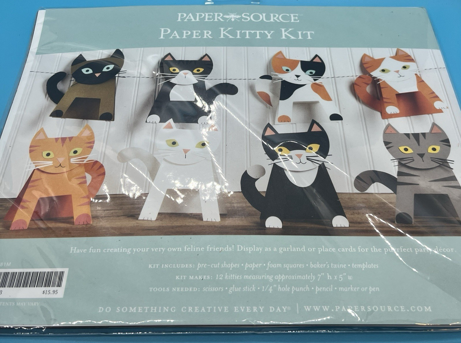 Paper Source KITTY KIT 12 - 7 x 5 Kittens Cats Garland Place Cards party craft