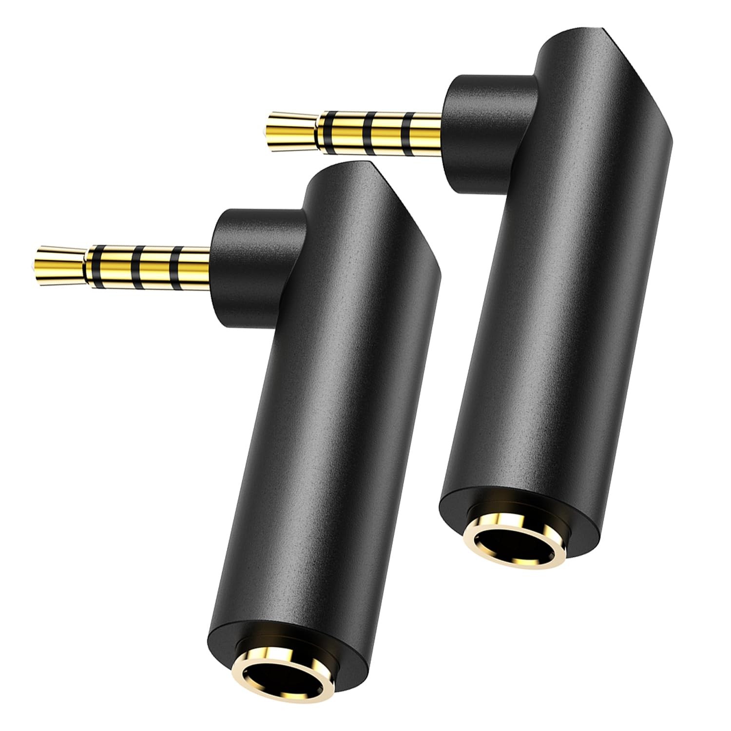 3.5mm Angle Male to Female Audio Adapter,90 Degree Right Black