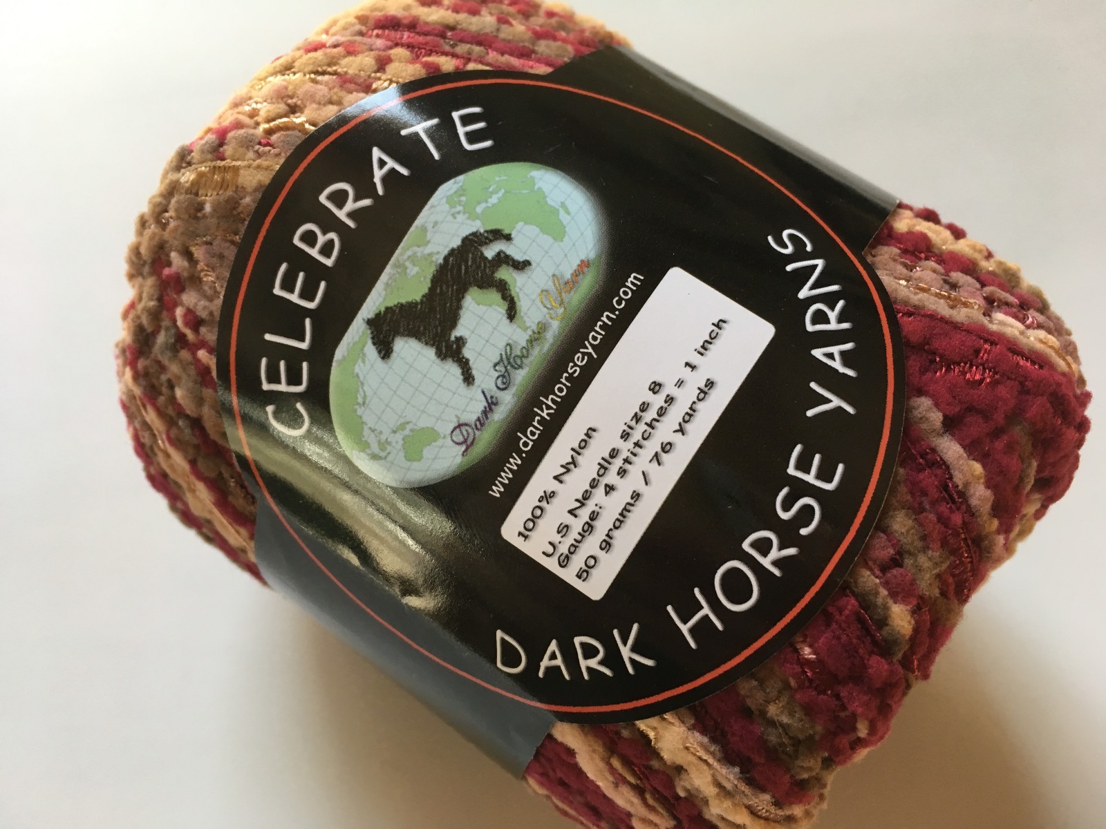 Dark Horse Yarns Celebrate #114 Berry Tart Flag 'N Ladder Ribbon Yarn 50gr 76y