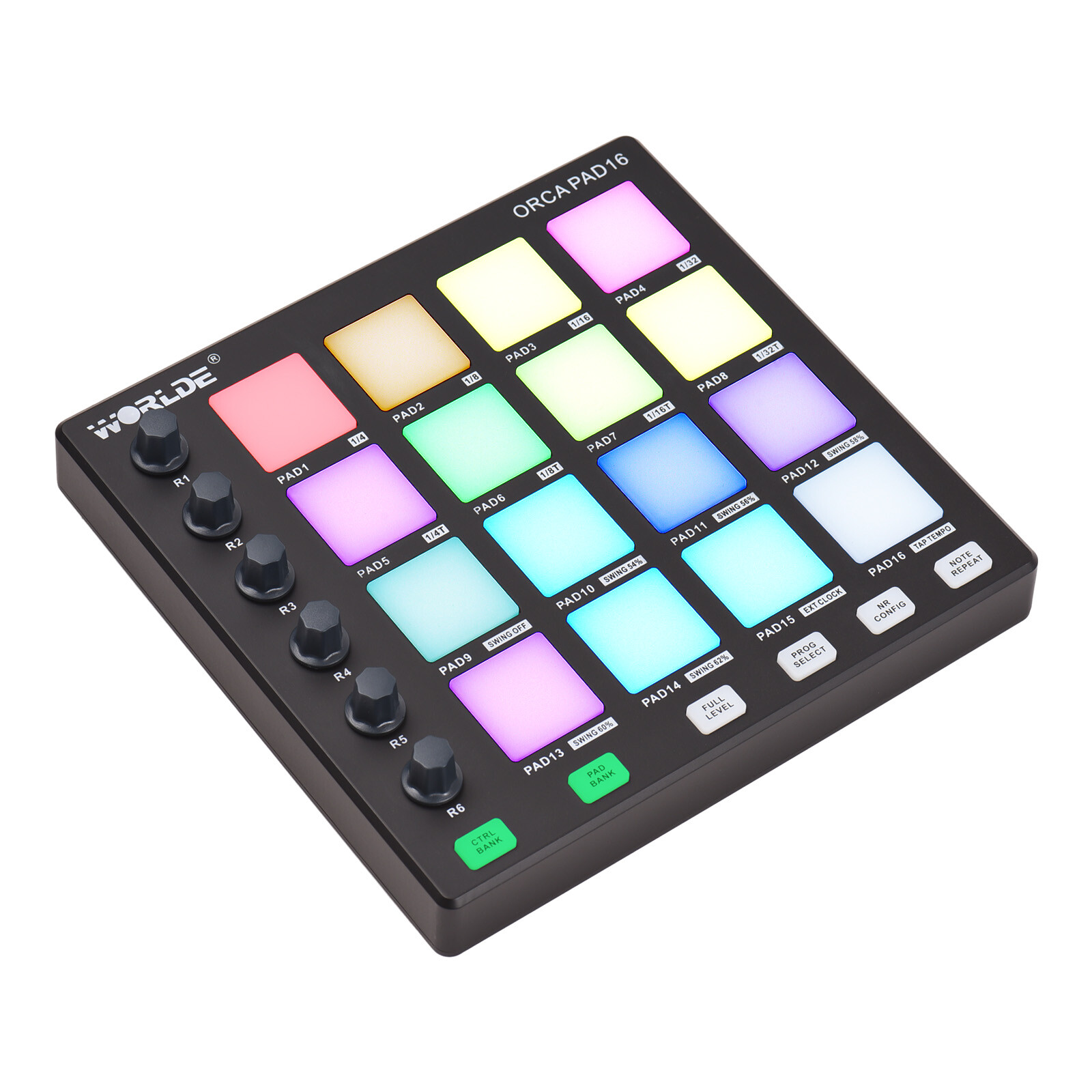 MIDI Controller Beat Maker Machine 6 Assignable Knobs for Music Production W8B5