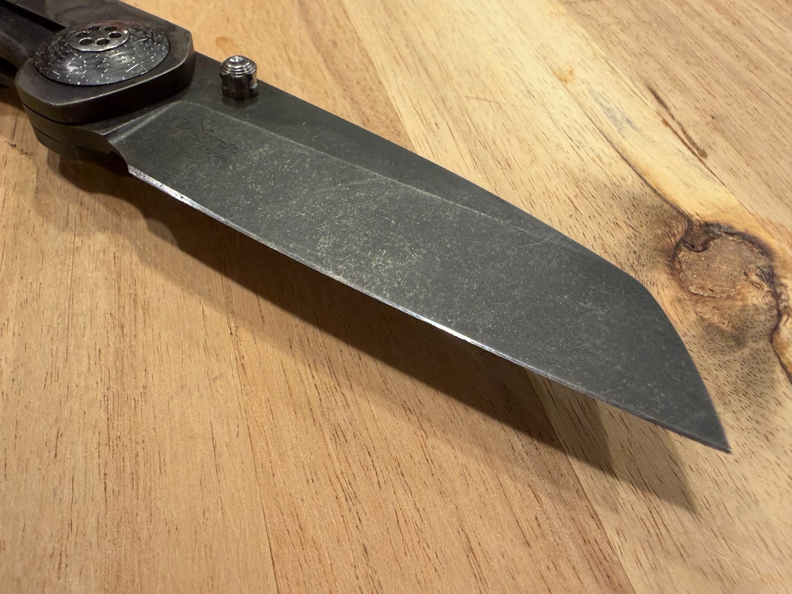 Dustin Driver Defense Nemesis Titanium Framelock Knife 3" 1095 Blade - Custom