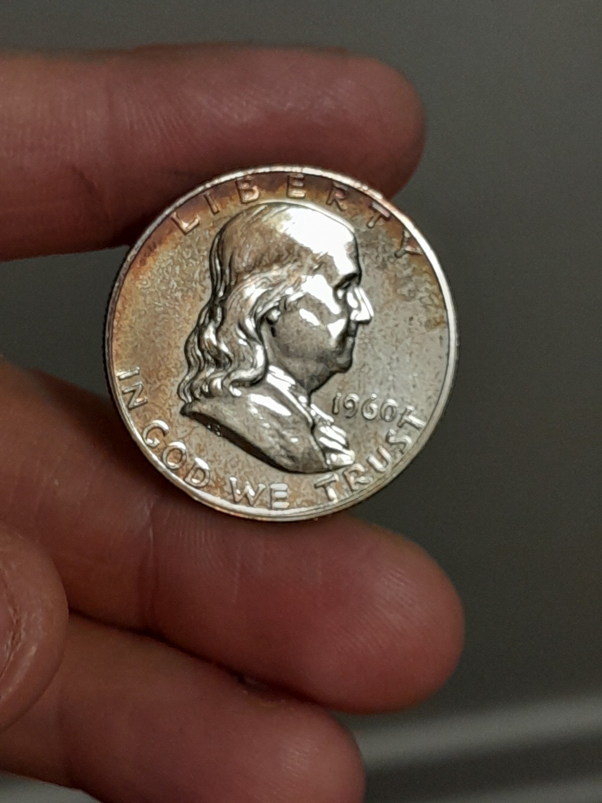 1960 Proof Franklin Half Dollar Toned