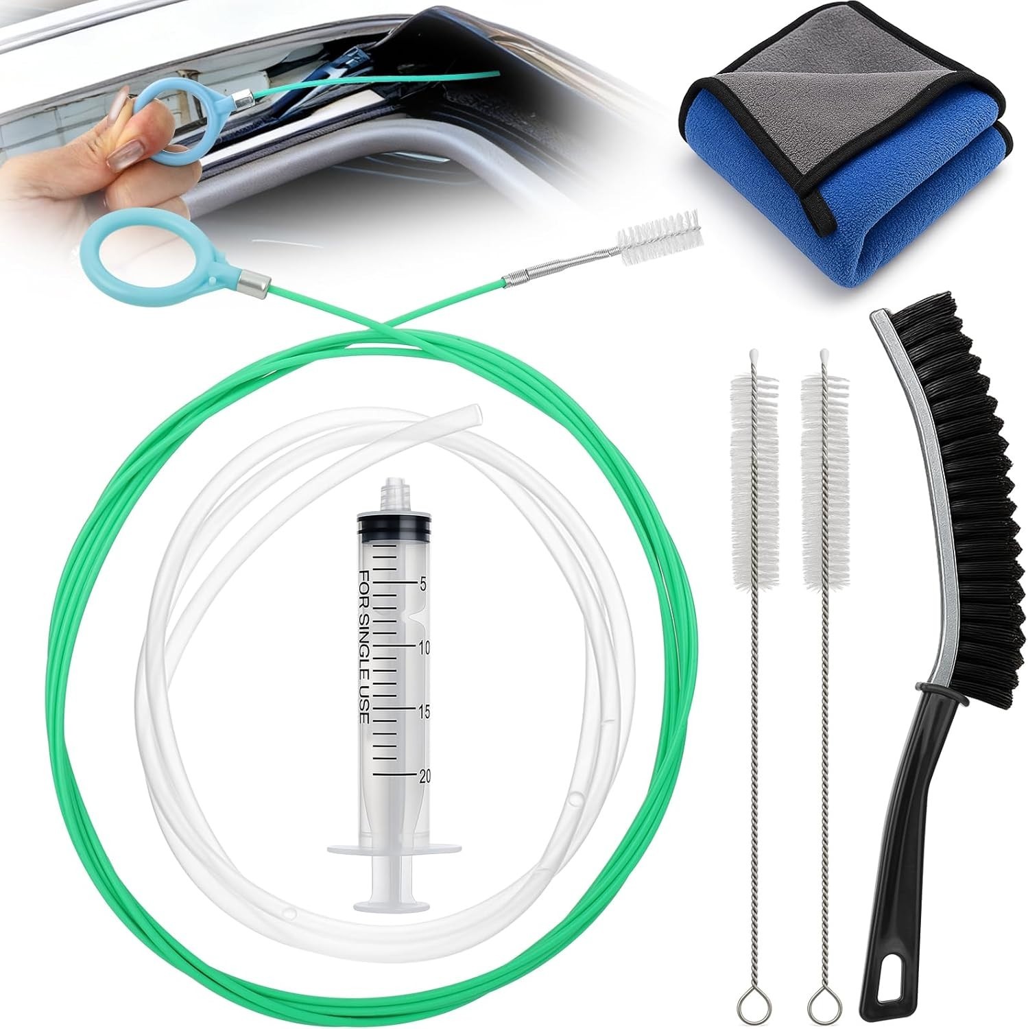 Upgraded Auto Sunroof Drain Cleaning Tool,118In Extra Long Flexible Car