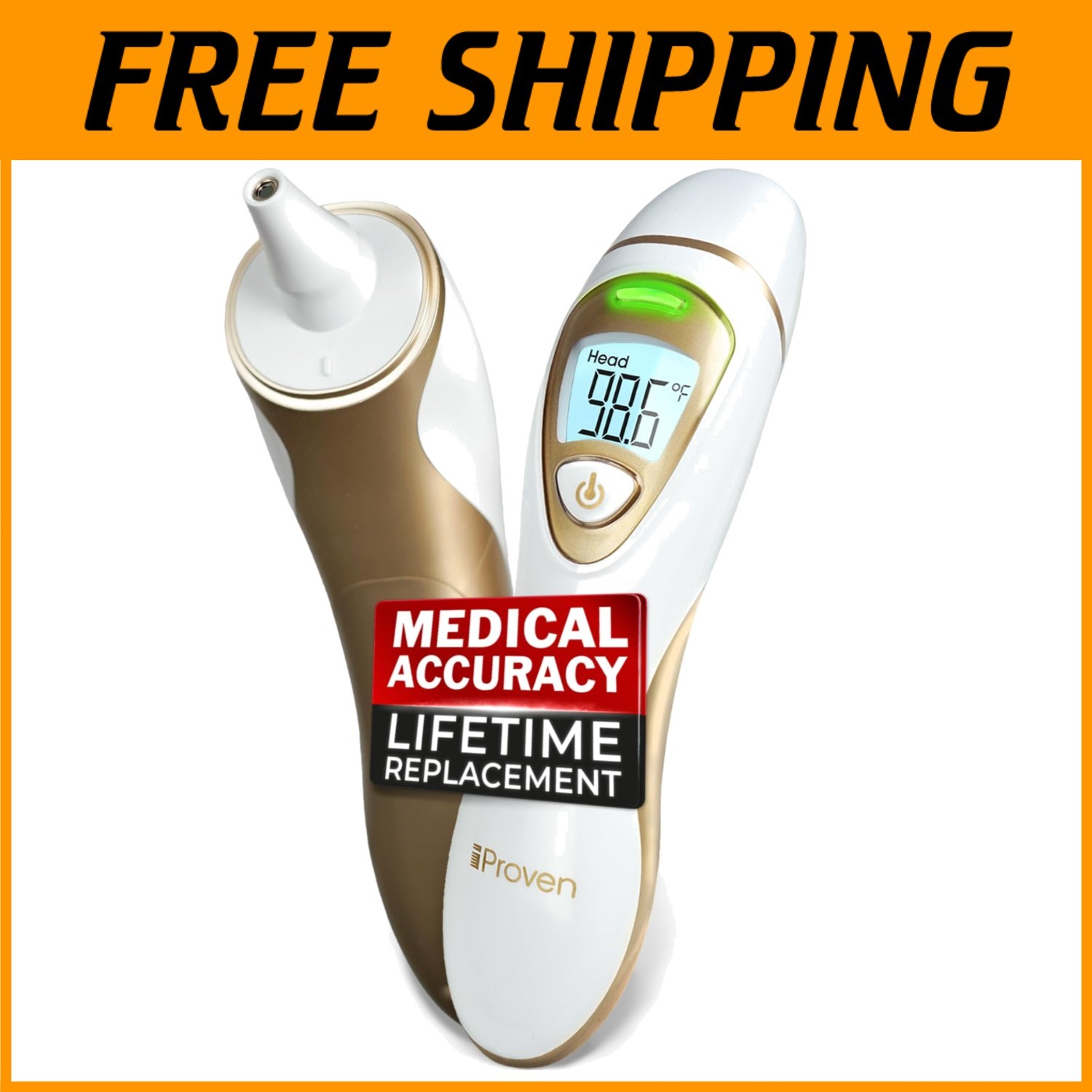 Quiet Vibration Ear Forehead Thermometer=