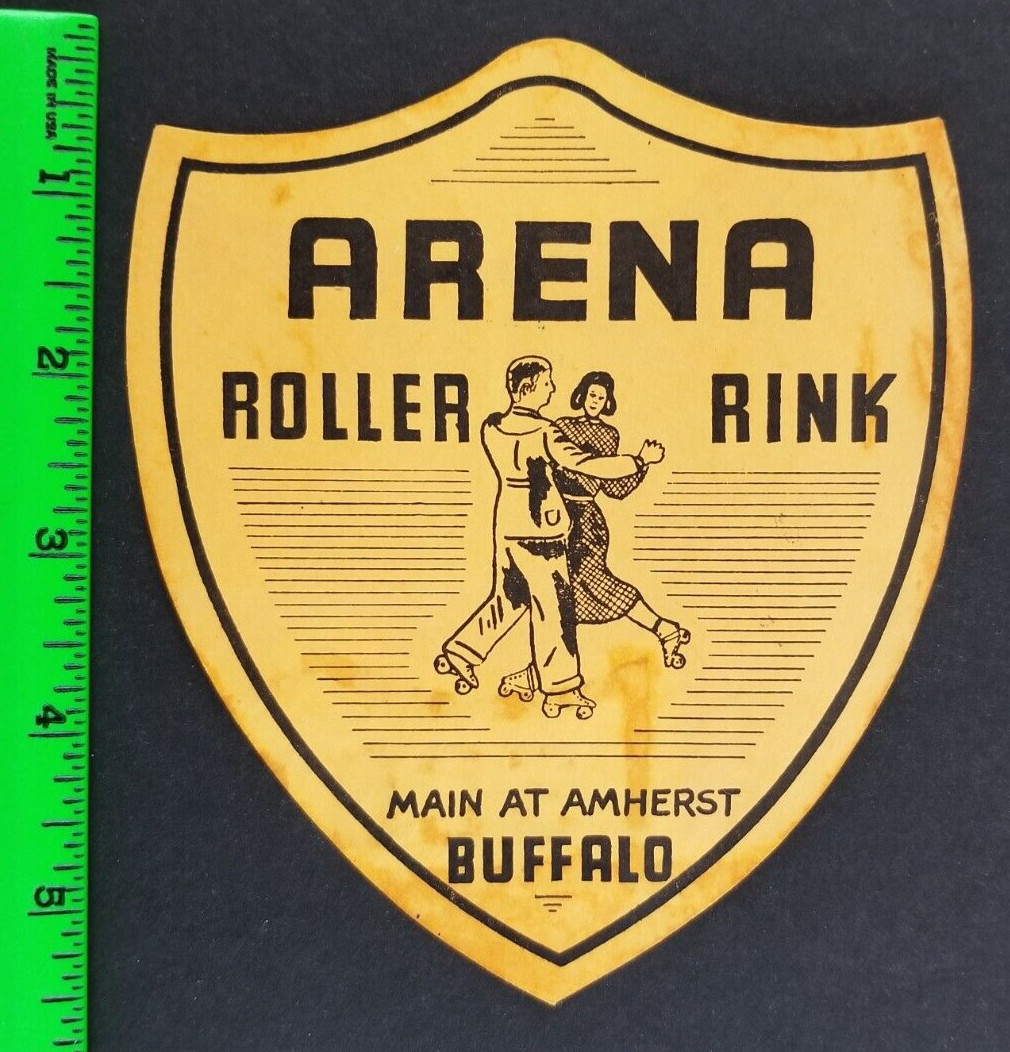 Vintage 1940's-1950's Buffalo NY. Amherst Roller Skating Sticker Decal