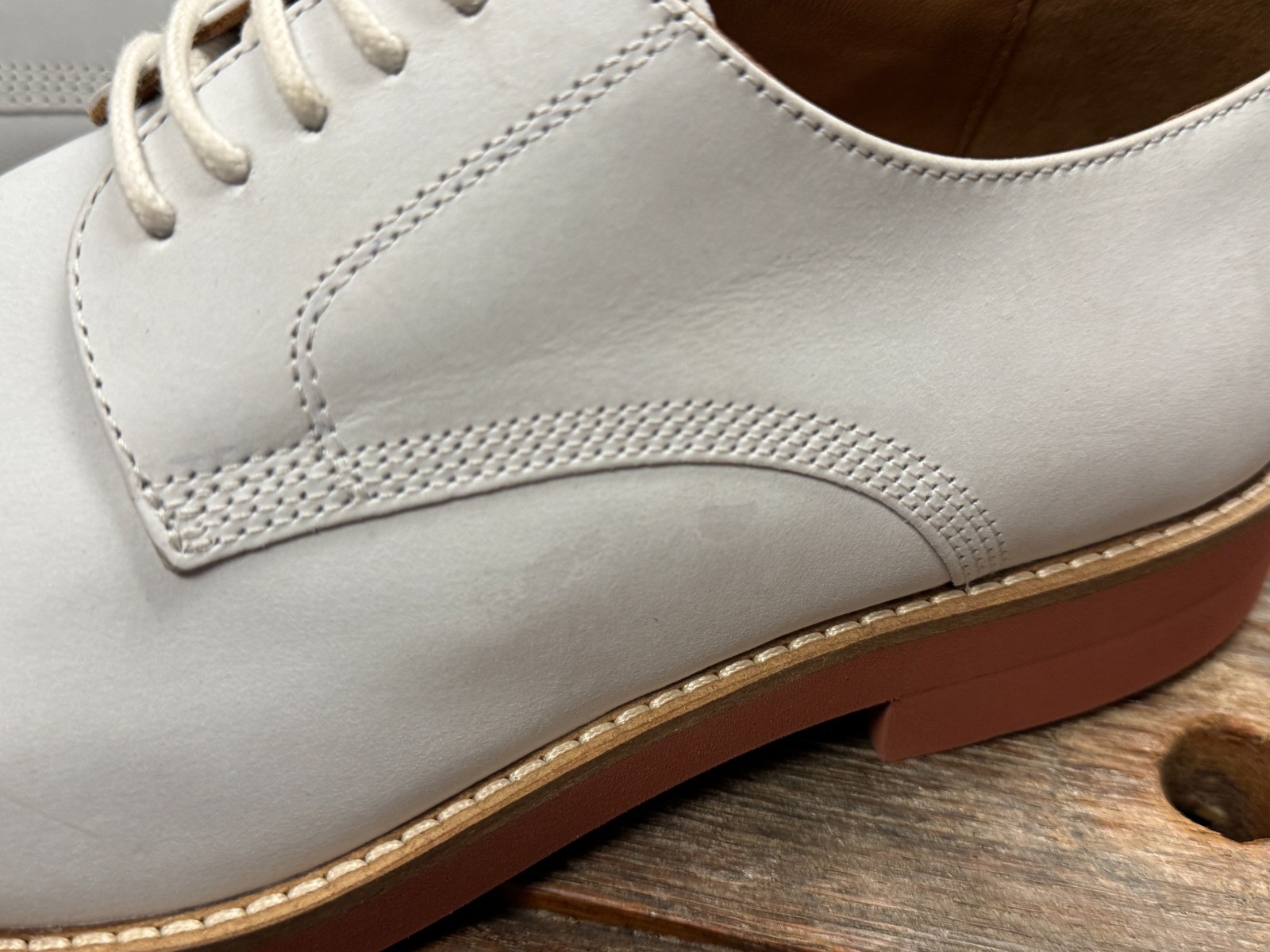 Peter Huber Men's Shoes Classic White Buck Oxford Red Brick Outsole $179
