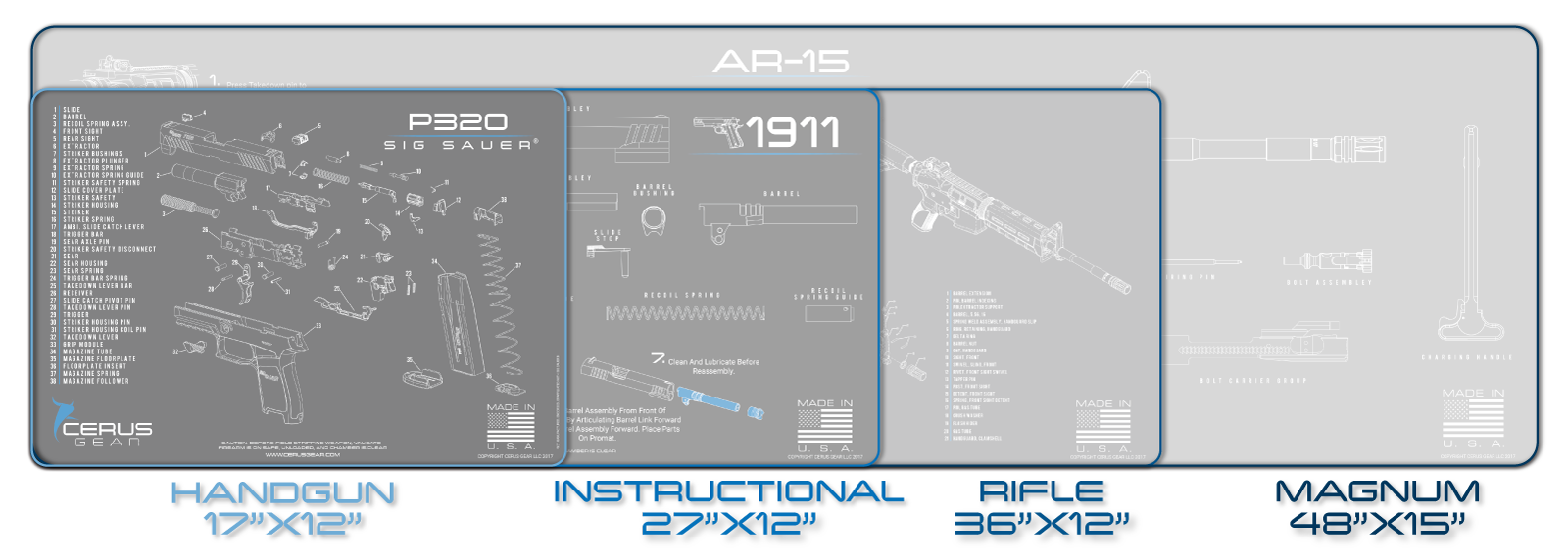 MARLIN MODEL 1895 SCHEMATIC Premium Long Gun Mat FDE