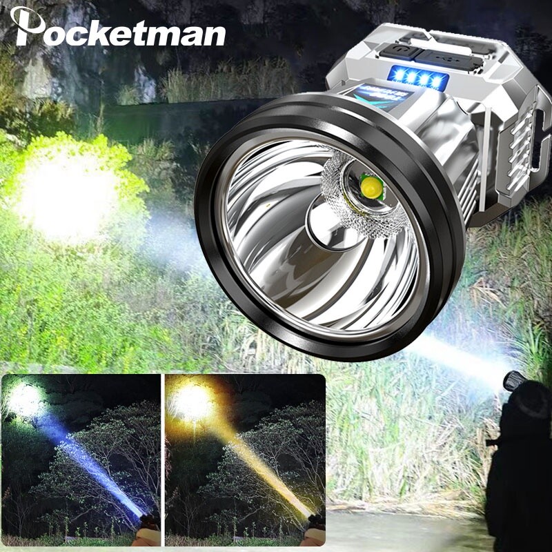 Bright White Light Yellow Headlamp Camping Light Fishing Headlight Flashlight