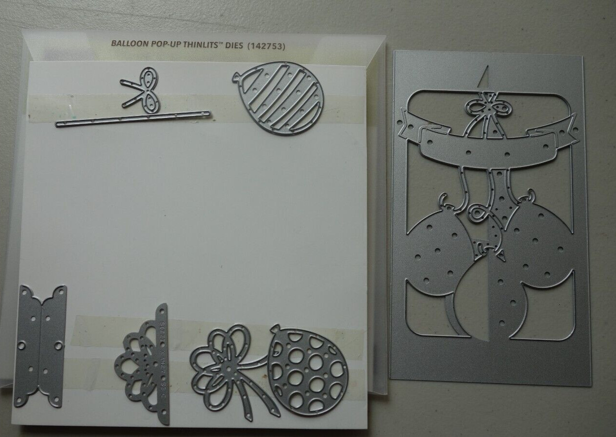 Stampin Up Balloon Pop Up Thinlits Framelits Dies Bow Birthday Card Making 14275