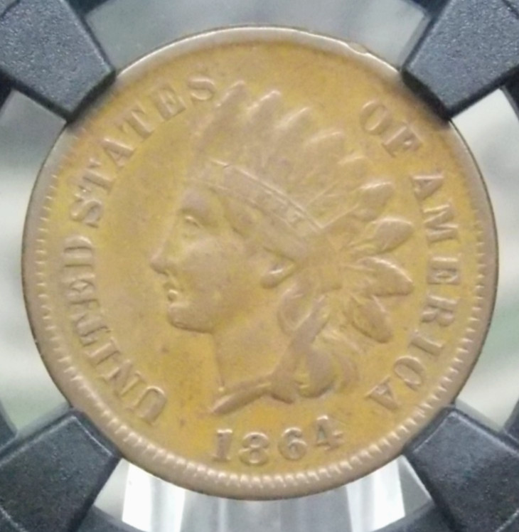 1864 "L" Indian Head Cent 1c NGC VaultBox 7.5 #053 Extra Fine XF45 ECC&C, Inc.
