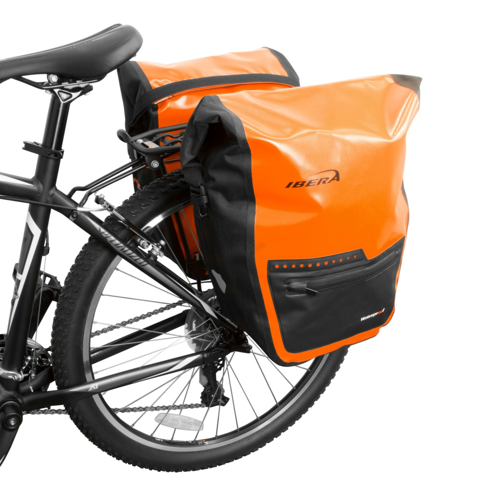Ibera Bike Panniers Bag Rear Waterproof Bicycle Carrier Clip-On Double Trunk Bag