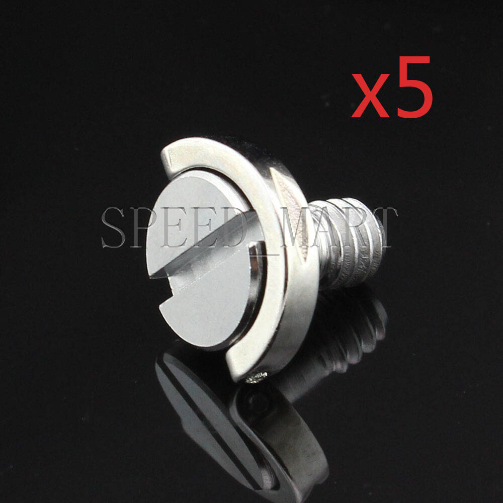 5PCS 1/4" D-Ring Screw Stainless Steel Camera Tripod Monopod Quick Release Plate